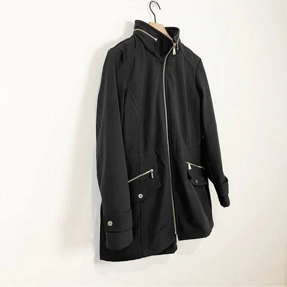 New Dennis Basso Water Resistant Bonded Jacket with Hidden Hood - Picture 5 of 15